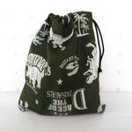 受注可能★カッコイイ。恐竜★モスグリーン★【コップ袋、小物入れ】A