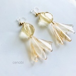 clear beads × flare ノンホールピアス
