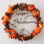 ハリネズミとコウモリのHappy Halloween リース
