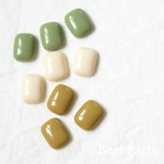 12pcs シンプルカボション レクタングル 3色セット