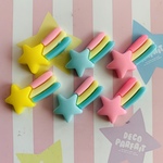 ２セット【102】パステル流れ星のセット♡デコパーツ♡プラパーツ♡レジン材料♡ホロラメ♡ハンドメイド材料♡キャンディーバック