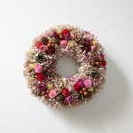 【Sale50%割引】実りの紫陽花リースΦ約20cm(室内インテリアやマンション玄関リースにおすすめのプリザーブドフラワーリース/秋冬におすすめ)    