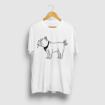 フレンチブルドッグ しっぽをふる 犬 動物イラストTシャツ