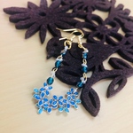 ビジュー付フラワーピアス