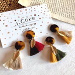 べっ甲×ダブルタッセル♢earring or pierce