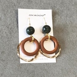 秋色ウッドリングピアス/イヤリング