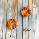 再販【ビーズ】square rétro orangeflower beads.