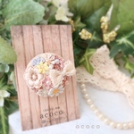お花いっぱいのくるみボタンブローチ