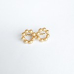 Matte × Gold × Swarovski Pearl × circle : ノンホールピアス