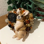 琥珀色のうさぎのヘアアクセサリー