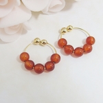 ❤SALE❤*E80***天然石カーネリアン(濃)☆フープイヤリング