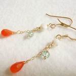 送料無料♪〈k14gf〉カーネリアン＆MOPピアス