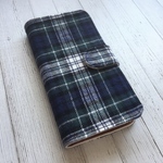   手帳型 起毛ネルコットンチェックiPhoneケース