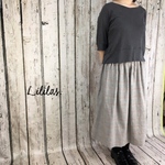 〖 1点のみ 〗グレンチェック オレンジライン の かわいい ギャザースカート