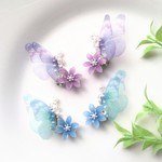 シフォン蝶のイヤーカフ（両耳セット）