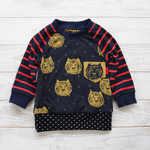 ②【sun-bear様ご依頼品】トラ柄長袖Tシャツ、ヒッコリーデニムマチ付きパンツ
