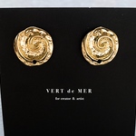 【4個 18mm】 ゴールド ウァール ラウンド ピアス  金具