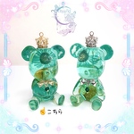 ★購入可★【レジン作品】クマちゃんハーバリウム風置物(ゴールド)