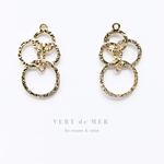【4個 31×18mm】 ゴールド クロス フープ コネクター チャーム