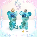 ★購入可★【レジン作品】クマちゃんハーバリウム風置物(シルバー)