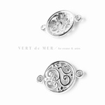 【8個 20×14mm】 シルバー ラウンド アイビー デザイン コネクター チャーム 