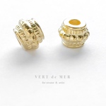  【30個 6mm】 ゴールド デザイン バレル アクリル スペーサー ビーズ 軽量