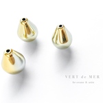 【10個 16×12mm】 ゴールド ドロップ アクリル ビーズ 軽量
