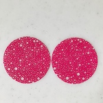 Pink Filigree Dotted Circle Parts