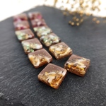 《SALE》チョコタイルピアス( オランジュ )  チョコレート ショコラ タイル オレンジ バレンタイン フェイクスイーツ