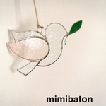 【新作】 mimibaton  ステンドグラス♡小鳥のオーナメント