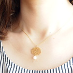 Necklace　dahlia and pearl
