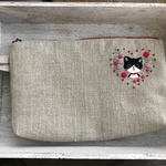 リネン22×14×3刺繍のポーチ ククです！