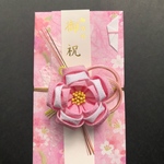 つまみ細工  御祝儀袋  〜ピンクのお花〜