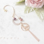 ＊ウルフ＊三日月に吠えるインプレッションストーンのイヤーフック