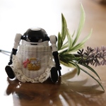 刺繍の入ったminiエプロン 【カゴとお花】 -2点-　
