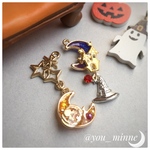ハロウィンな双子の月ピアス/ノンホールピアス