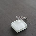 天然ジルコン（ホワイト）　ツイストCZリング　SILVER925