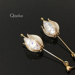 カンパネラのピアス【ホワイトオパール】