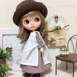 ブライス ボリューム袖ワンピース＊エプロン セット