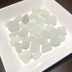 【対馬の海】シーグラス 100g 白系 サイズいろいろ