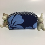 紺×青マチありミニポーチ
