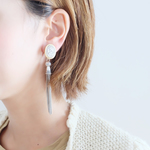 【SALE】【 chimie vintage-711 】ヴィンテージカメオとシルバーチェーンタッセルのジュエリー