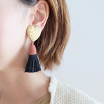 【SALE】 【noel.27b】フランス製タッセル×USA vintageイヤリング・ピアス