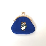 刺繍 ミニミニがま口 三毛のお暇