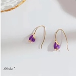 花の蕾のフックピアスピアス(ラベンダー)