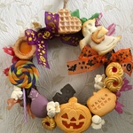 Ｗリボンのハロウィンリース