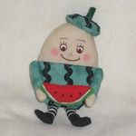 ハンプティ・ダンプティぬいぐるみブローチ（スイカ）