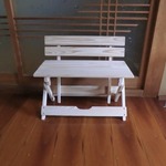 ワンちゃん用杉背もたれ付折りたたみイス(高さ30cm、奥行き25cm、幅50cm）