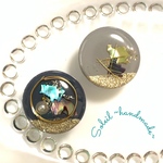 button ネイビー×グレー