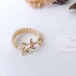 leaf ring★手編みセミオーダー/ゴールド/ボタニカルリング